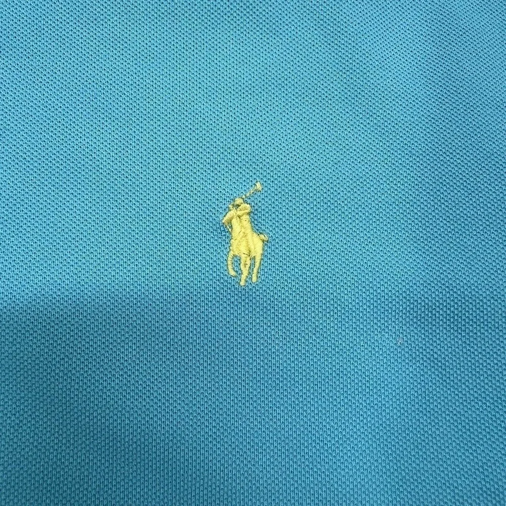Polo Ralph Lauren Polo Shirt Men's 3XB Big Solid Blue Short Sleeve Cotton Logo